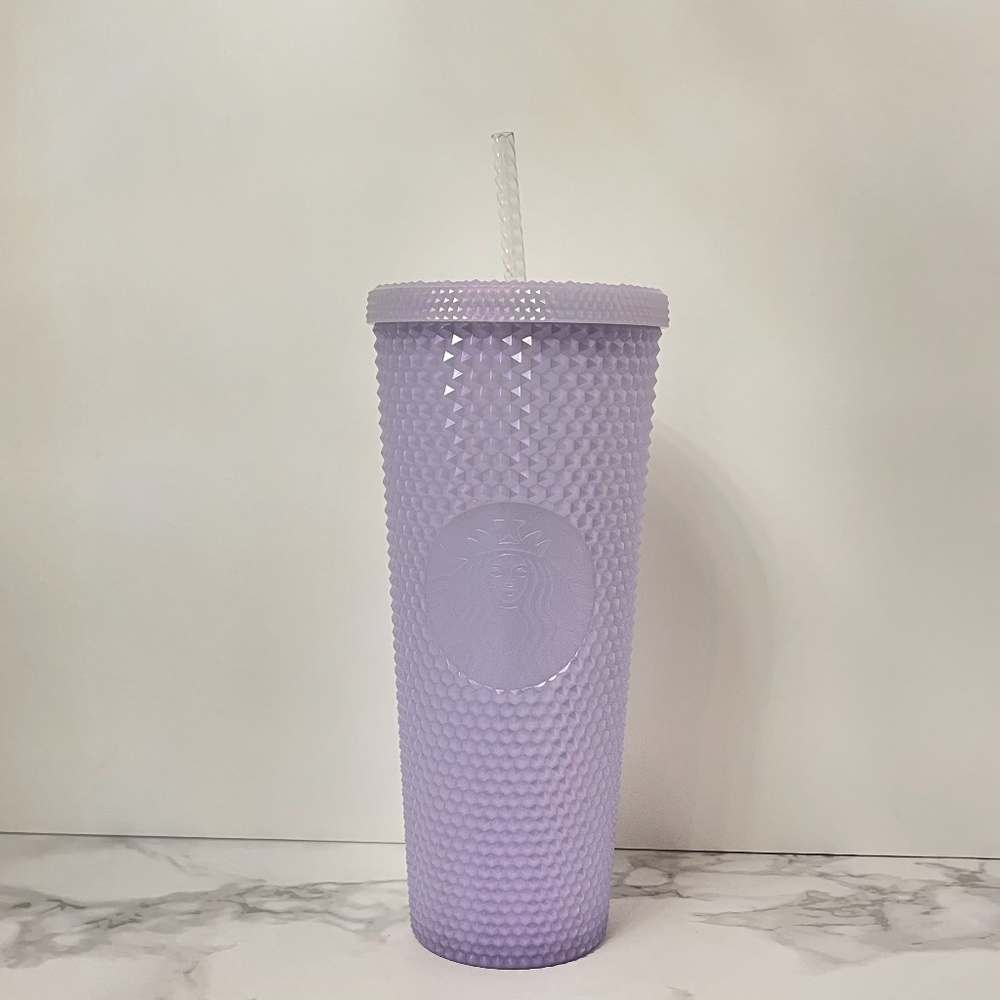 Starbucks 2021 Winter Holiday Icy Lilac Bling Studded Cold Cup Tumbler 24 oz